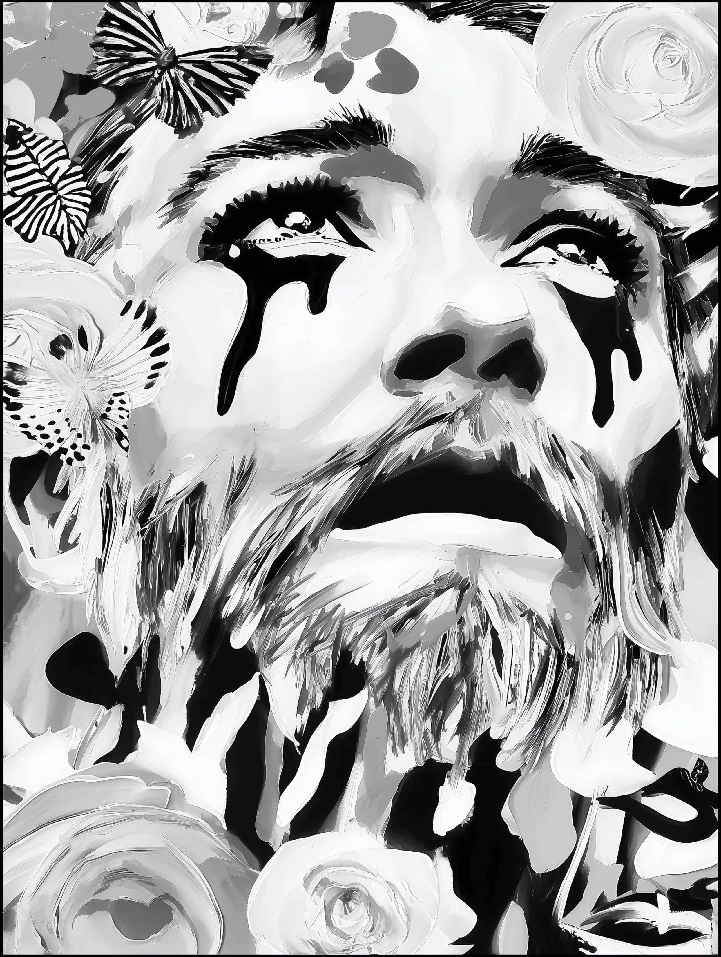 Free printable crying coloring page for adults featuring sad bearded man crying